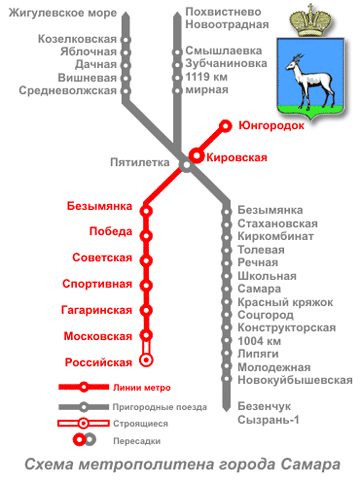 Схема Самарского метро